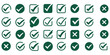 © HeLLo WorLd - Check Mark Icons in Circle Editable Stroke Tick Symbol Vector Set