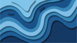 © Stock Image Paradise - Wavy layered blue illustration representing ocean waves from above in a layered paper cut style