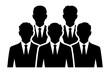 © Vector_Art - group of business people silhouetted in formal attire, embodying corporate professionalism and authority