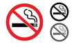 © Vector Saman - No Smoking Prohibition Sign Icons Set Isolated