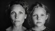 © Numan - Monochrome portrait of an adult woman next to a young girl