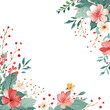 © Water - Watercolor floral arrangement with red berries and muted colors on black background