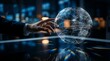 © Ridwan_DigitalGrid - Businessman interacting with futuristic global network on desk