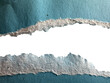 © robiinternet - Torn edges of blue and white paper isolated on a transparent background