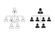 © Siyam - Organizational hierarchy chart icons outline and filled with people figures