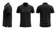 © R_A_N  - black polo shirt mens png polo shirt mockup png apparel clothing png front back view png transparent background image