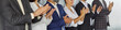 © Studio Romantic - Close-up of diverse business team hands applauding in a corporate meeting, showing unity, colleagues appreciation, recognition and applause. People team celebrating success with warm applause.