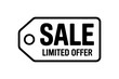 © Rifat - Sale limited offer tag with black text and outline on white background