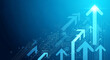 © Mobasser - A blue graphic illustration of multiple arrows pointing upwards in a digital design concept