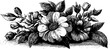 © Victor - Vintage botanical flower bouquet sketch - side view design for decoration and study