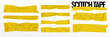 © Anatoliy - Yellow duct tape for photo collage. Adhesive sticky tapes. Bright scotch tape for the frame. Vector elements wrinkled or crumpled yellow adhesive vinyl. Collage, paper clip, stickers and torn paper.