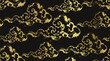 © CharlieNati - clouds wind japanese chinese seamless vector pattern ink golden design
