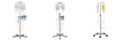 © laskhar - Trio of Mobile Medical IV Stands with Intravenous Fluid Bags and Electronic Infusion Pumps