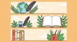 © fdp - World Poetry Day Engaging illustrative banners showcasing education and literary themes with vintage books, quills, and global symbols of knowledge and wisdom