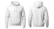 © Roby Tagane - Professional mockup of a minimalist hoodie, front and back shown next to each other, completely blank surface