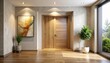 © Sofia - Modern Wooden Entryway with Recessed Doors and Contemporary Art Piece