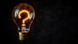 © btiger - glowing light bulb with question mark shaped filament evoking curiosity and intrigue against a dark background