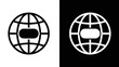 © Aylena - globe icon symbol, world wide web, internet, black and white