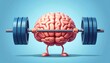 © Waqar - Brain lifting barbell symbolizing mental strength