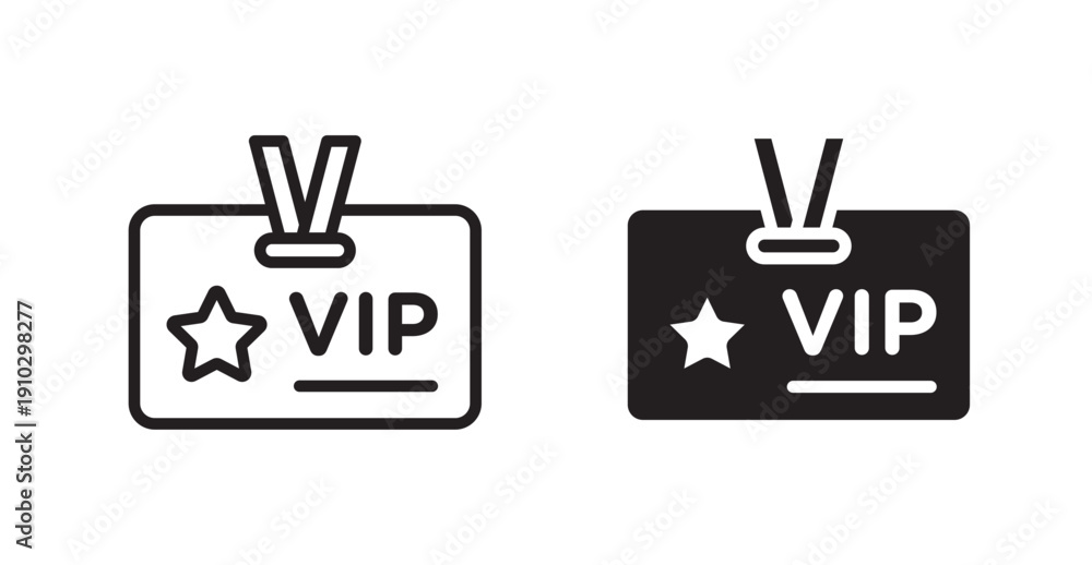 Vip Line Icon VIP pass icons, black line art and clipart vector logo Stock Vector ...