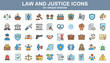 © Susan - Collection of law and justice icons showcasing various legal concepts and symbols in a simple, modern design style