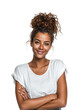 © EchoHue - Confident woman smiling portrait, isolated on transparent background, png