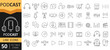 © Sejal - Podcast Icon Set – Audio Broadcasting, Microphone and Streaming Symbols Vector EPS, Podcast and Audio Streaming Icons – Microphone, Talk Show and Interview Set, Radio and Podcast Icon Pack – Conversat
