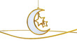 © jbm - Golden Crescent Moon and Stars Ornament