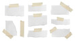 © HOAI PHAM - group of small torn paper notes with light beige tape, arranged against a transparent background, ideal for digital scrapbooking and design accents.