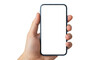 © Fatema SF - A hand holding a smartphone with a blank screen