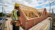 © HADI INCREDIBLE - Construction worker inspecting building site with wooden scaffolding