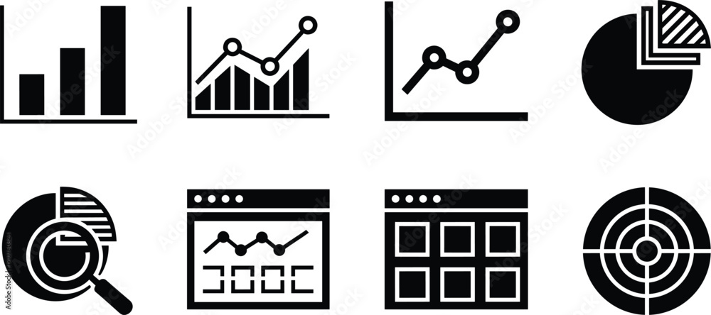 Black and white business infographic graphs business, infographic ...