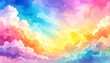© jibril - Colorful Dreamscape - A Vibrant Sky Filled with Rainbow Clouds.