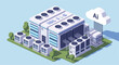 © Andri - Isometric view of a modern data center with cooling units and AI cloud