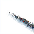 © Techno Stoks - a crowd of people walking in the same direction, transparent white background, png