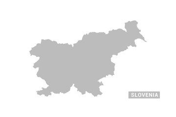  Slovenia map - Minimal Flat Vector Illustration in Black and Gray, Isolated on White Background, Ideal for Infographics, Educational Use, Reports, and Presentations.
