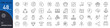 © khansa - Core Values icon set. Ethics and business principle related line icons. integrity, honesty, respect, responsibility, teamwork, innovation,  trust, vision and more. Editable stroke.