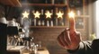 © Eve - Customer touching five stars icon in coffee shop interior. Barista providing excellent service, cafe rating, small business feedback, quality ranking and hospitality success concept.