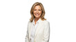 © MAS - Smiling mature businesswoman in white blazer and collared shirt, professional headshot isolated PNG with Transparent Background
