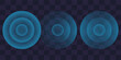 © sholeh - Sound wave. Signal concentric circle. Round light effect. Wifi range. Radio station signal. Water ripple with circle waves. A place or a painful point. Radar screen. Vector effect.