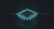 © FARUK AHAMED - A futuristic glowing microchip floating in a dark digital space.