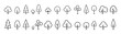 © Виталий Опришко - Tree icon set, simple line outline forest and nature symbols collection, minimalist woodland plants and park pictograms, clean linear vector illustration on transparent background