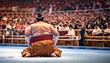 © Cynthia - sumo wrestlers compete in a lively arena filled with excited spectators in japan
