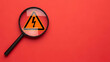 © creative - Electricity Sign,Electrical Safety,Risk Alert,Attention sign Concept.,Magnifying Glass Focused on Electricity Hazard Symbol.'