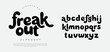 © Kiki - Freak out groovy font a psychedelic retro liquid decorative typeface for vintage posters 70s style and aesthetics