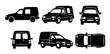 © Margaux - Icônes Citroën C15 silhouette noire vectorielle – utilitaire vintage français – van cargo rétro