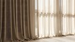 © Mst - Stylish beige blackout curtains and sheer drapes covering large window with bright sunlight