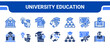 © Jefri - University Education Icon Collection,  featuring University, Studying, Tuition, Academic, Graduation, Diploma, Student.