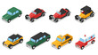 © markusmiller - Isometric vintage and modern cars collection in various colors and