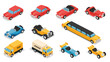 © markusmiller - Classic and vintage cars collection in isometric style featuring